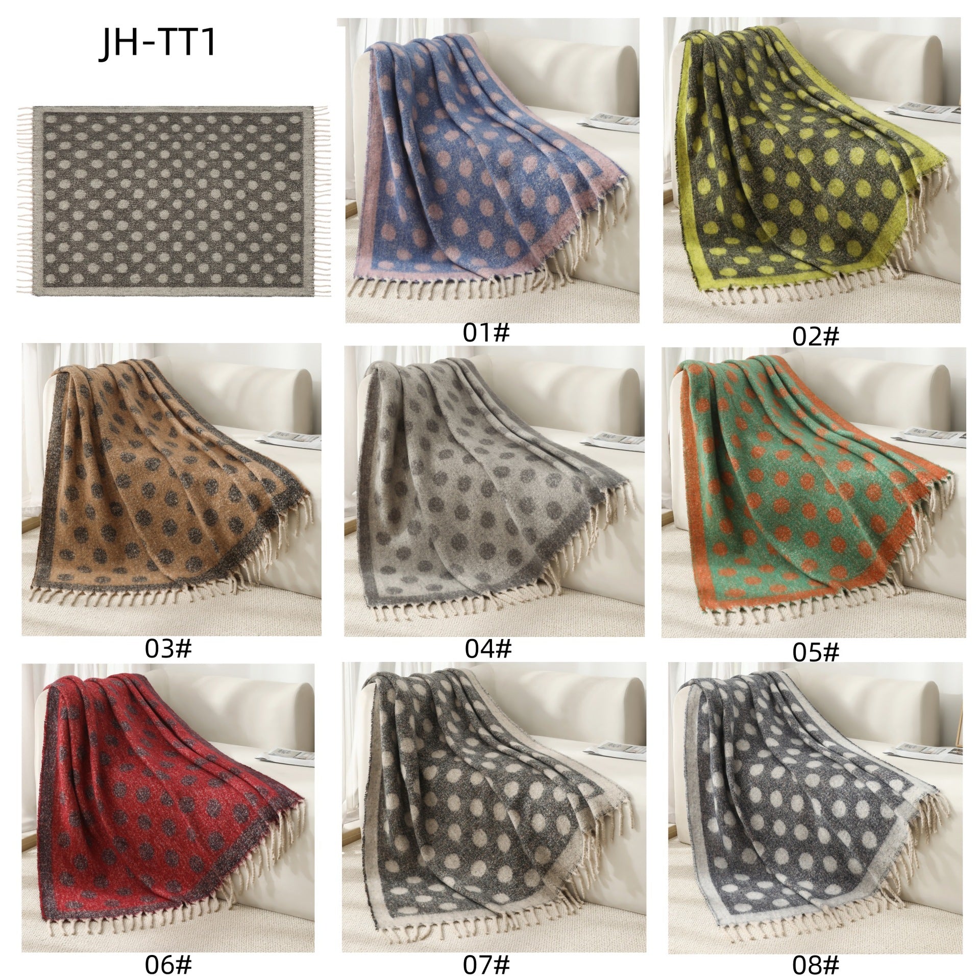 Blanket new European and American autumn and winter imitation mohair thickened circle large shawl jacquard blanket