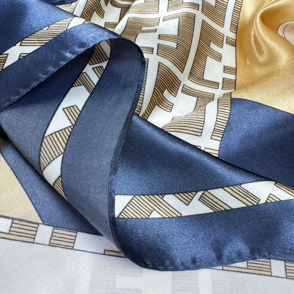 90Cm satin square scarf, European and American women's headscarf, printed Middle Eastern scarf, decorative scarf