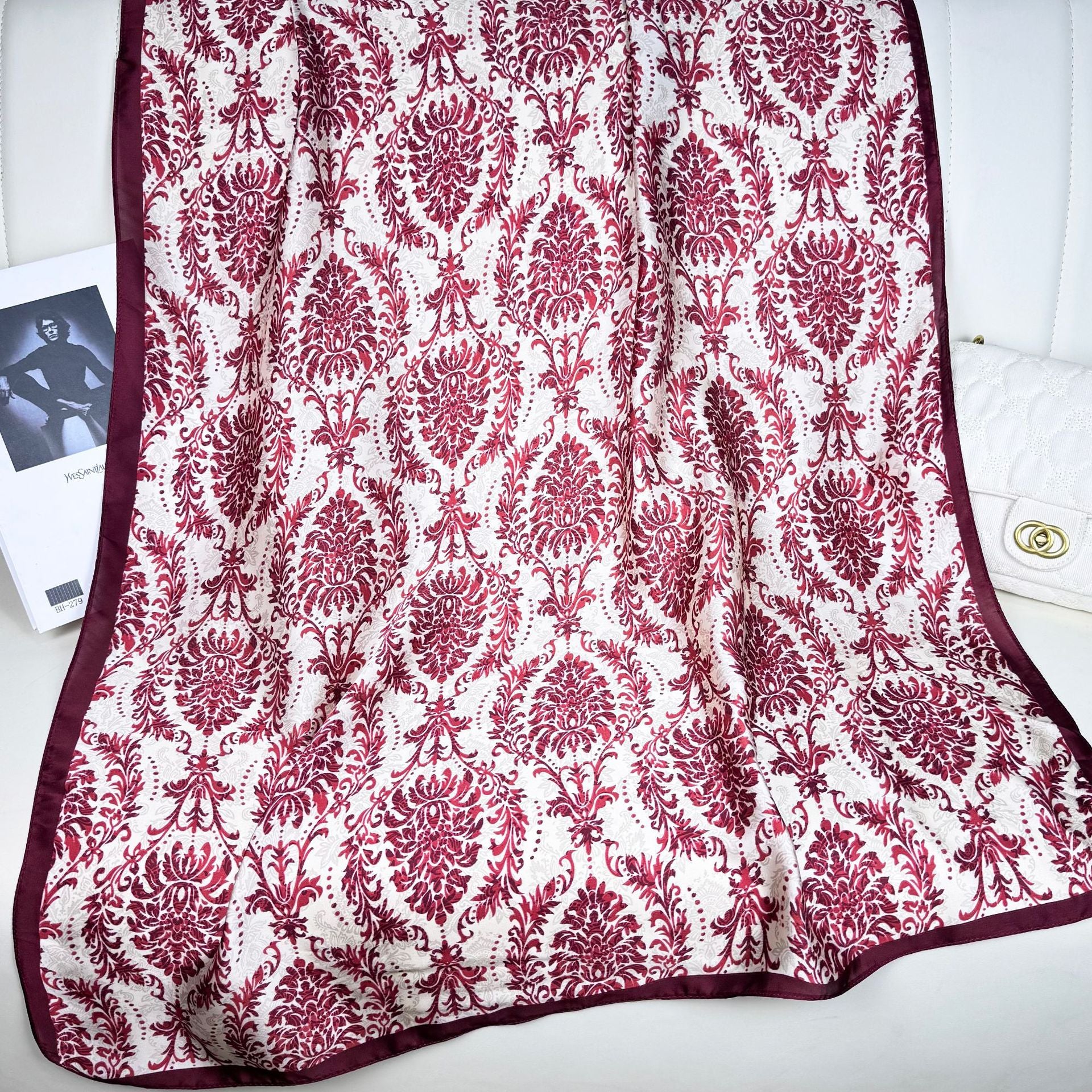 Fashion versatile Innesian women's head scarf, imitation silk thin travel and vacation shawl