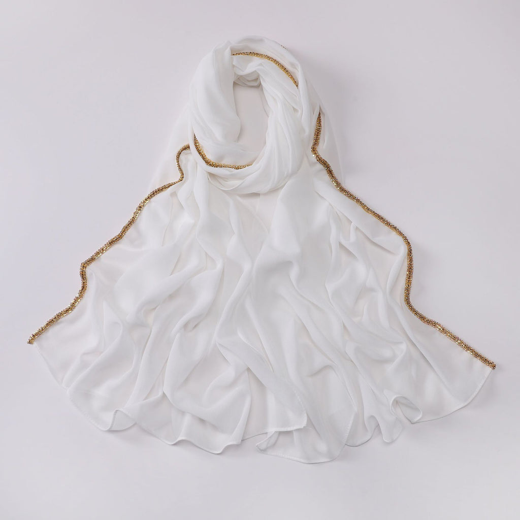 New copper bottom bright diamond chiffon scarf yarn Middle East Africa headscarf Malay headscarf