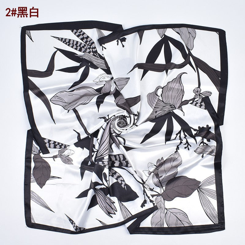 New retro flower 90 satin women's decorative large square scarf scarf headscarf