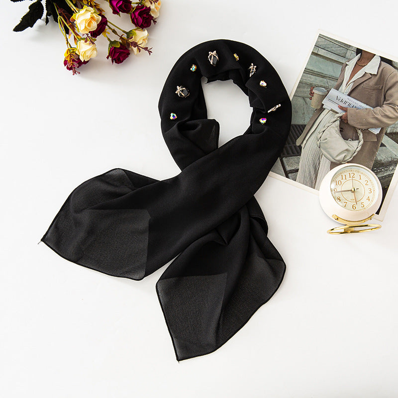 New pearl chiffon 90CM square scarf Malaysia Muslim Headscarf Hijab Bubble chiffon