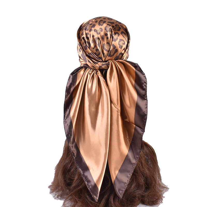 New European and American fashion four-color plaid pattern printing 90cm-color square towel, headscarf