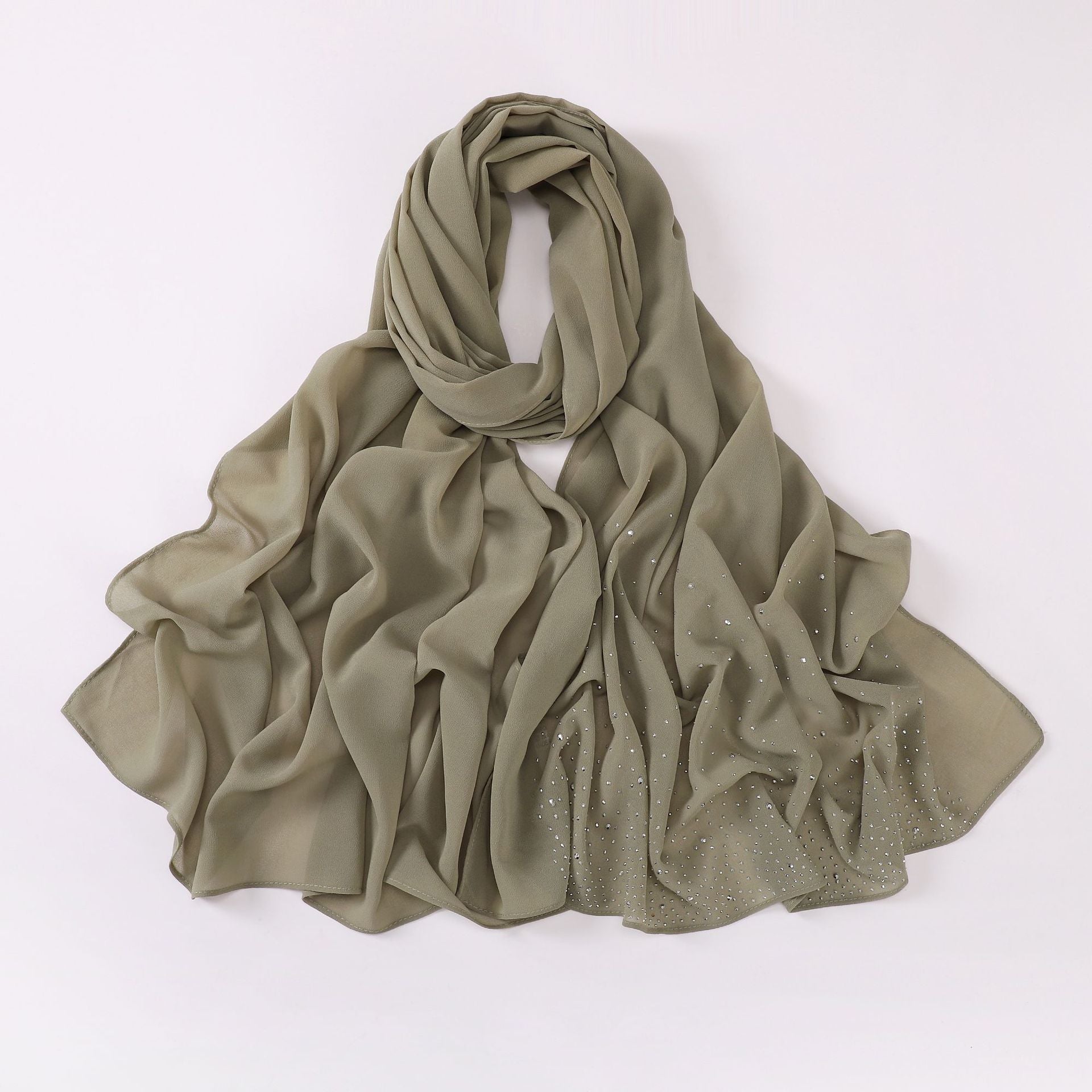 New single head irregular gypsy star hot diamond chiffon scarf yarn Middle Eastern headscarf Indonesian hijab