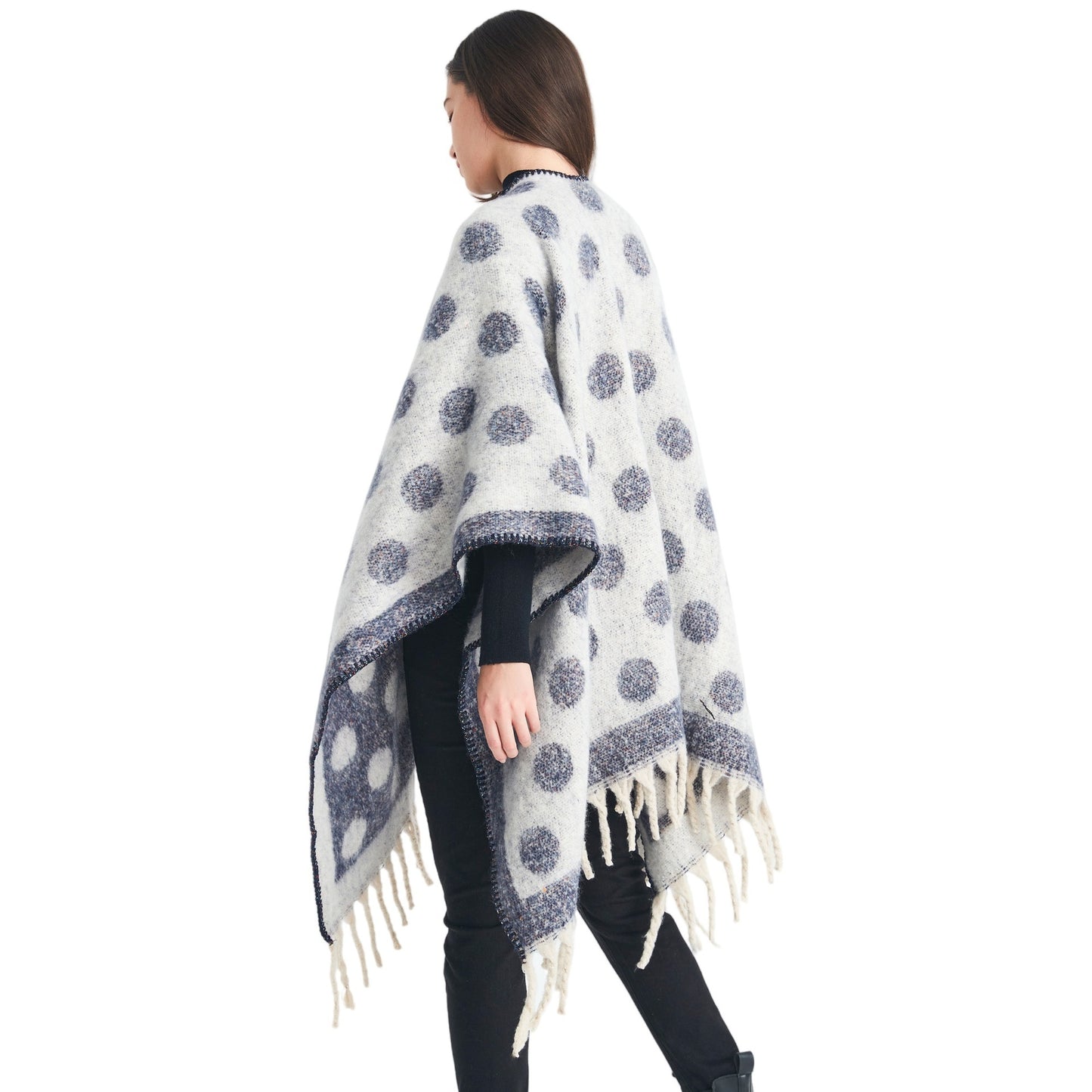 Shawl new European and American autumn and winter circle yarn imitation mohair thickened jacquard cross shawl