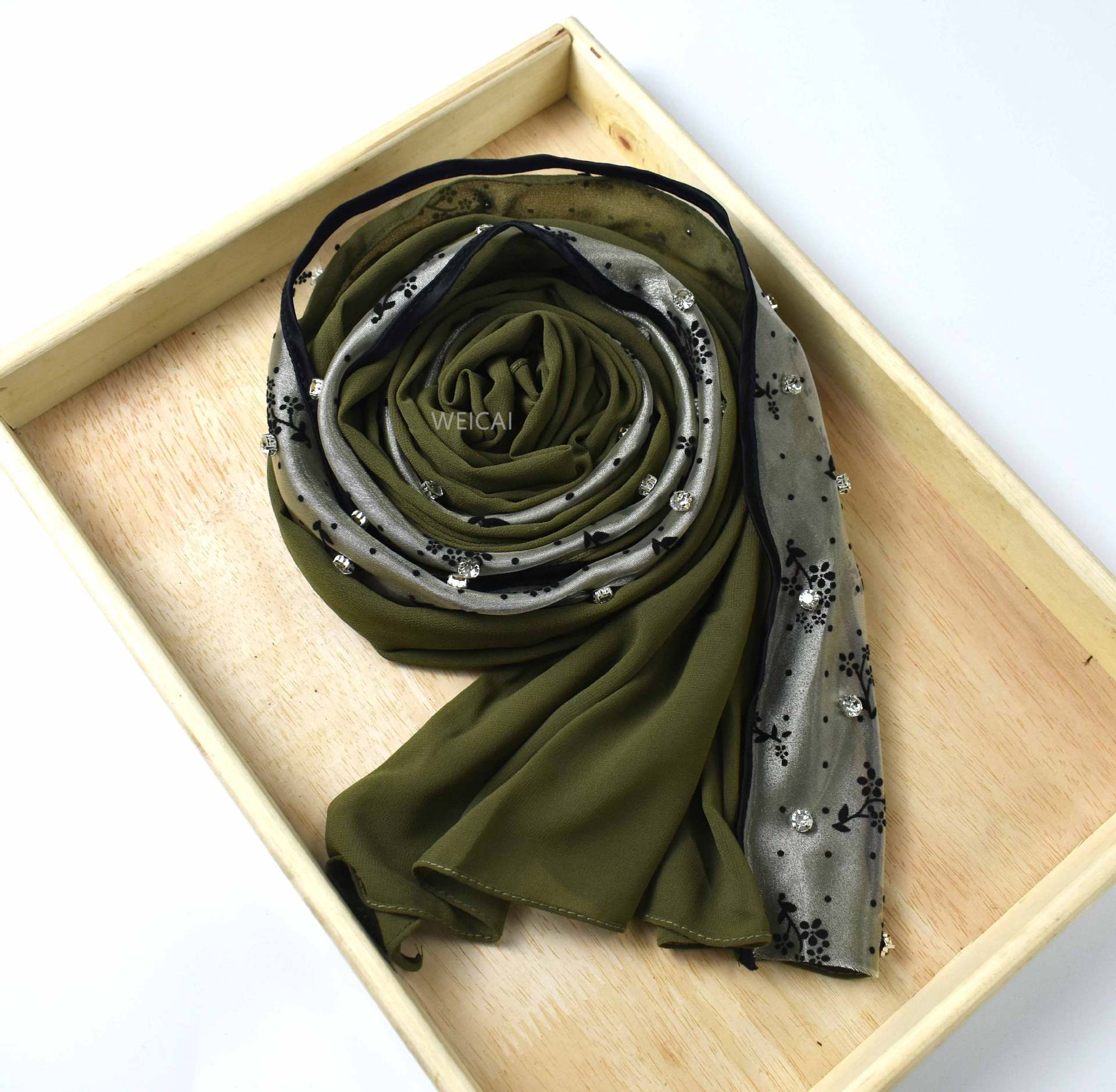 New pearl chiffon lace fixed diamond scarf  scarf Malay headscarf Middle East Africa hijab