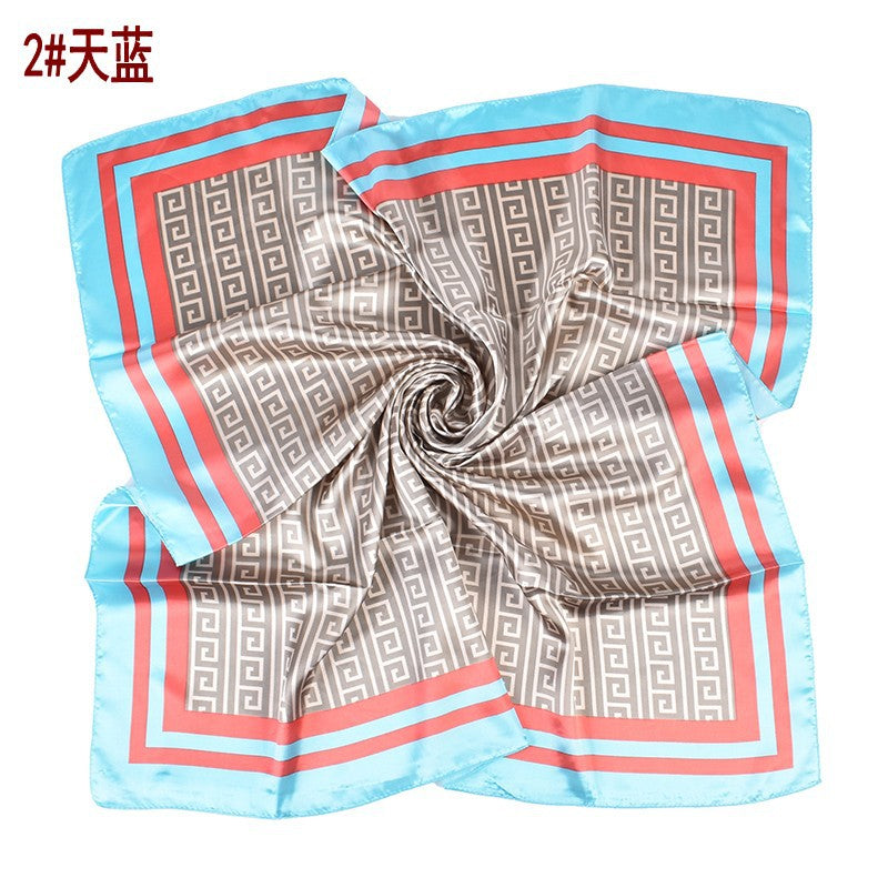 New fashion retro printing 90 * 90 satin large square scarf silk scarf, cross