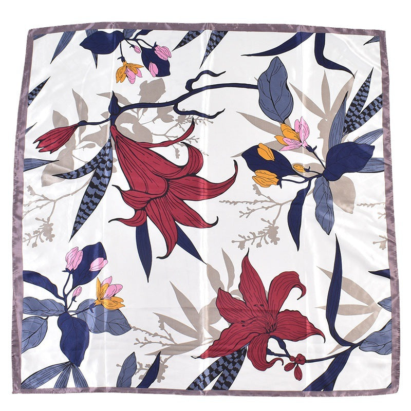 New retro flower 90 satin women's decorative large square scarf scarf headscarf