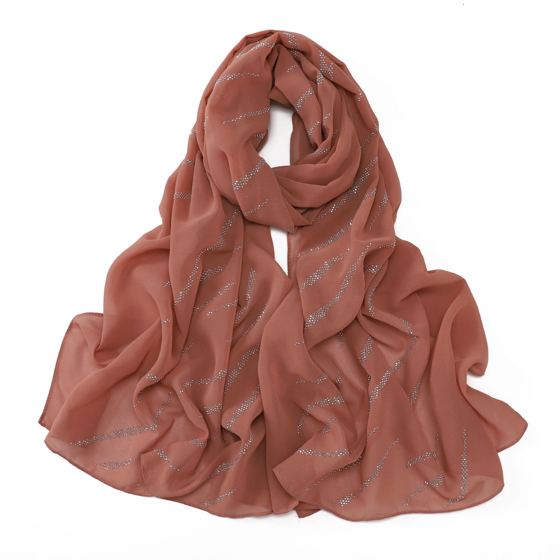 New Pearl Chiffon Slant Strip Hot Diamond Long Towel Yarn Malaysia Indonesia African Headscarf