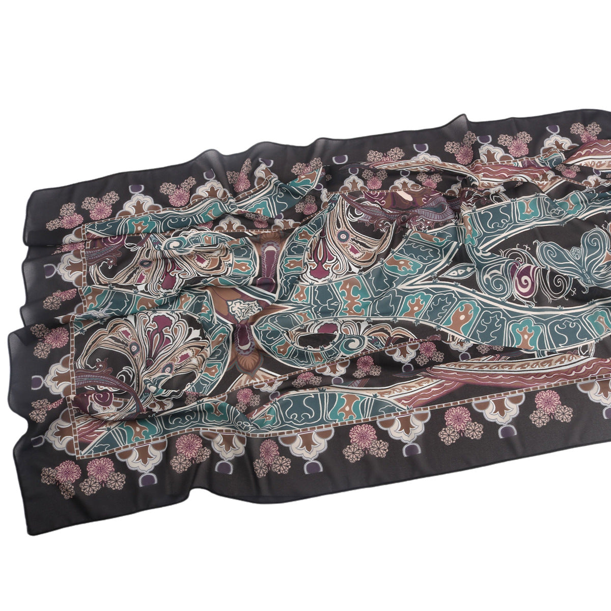 Malaysian Printed Chiffon Scarf Bohemian Fashion Simple Spring and Summer Sunscreen Scarf Shawl