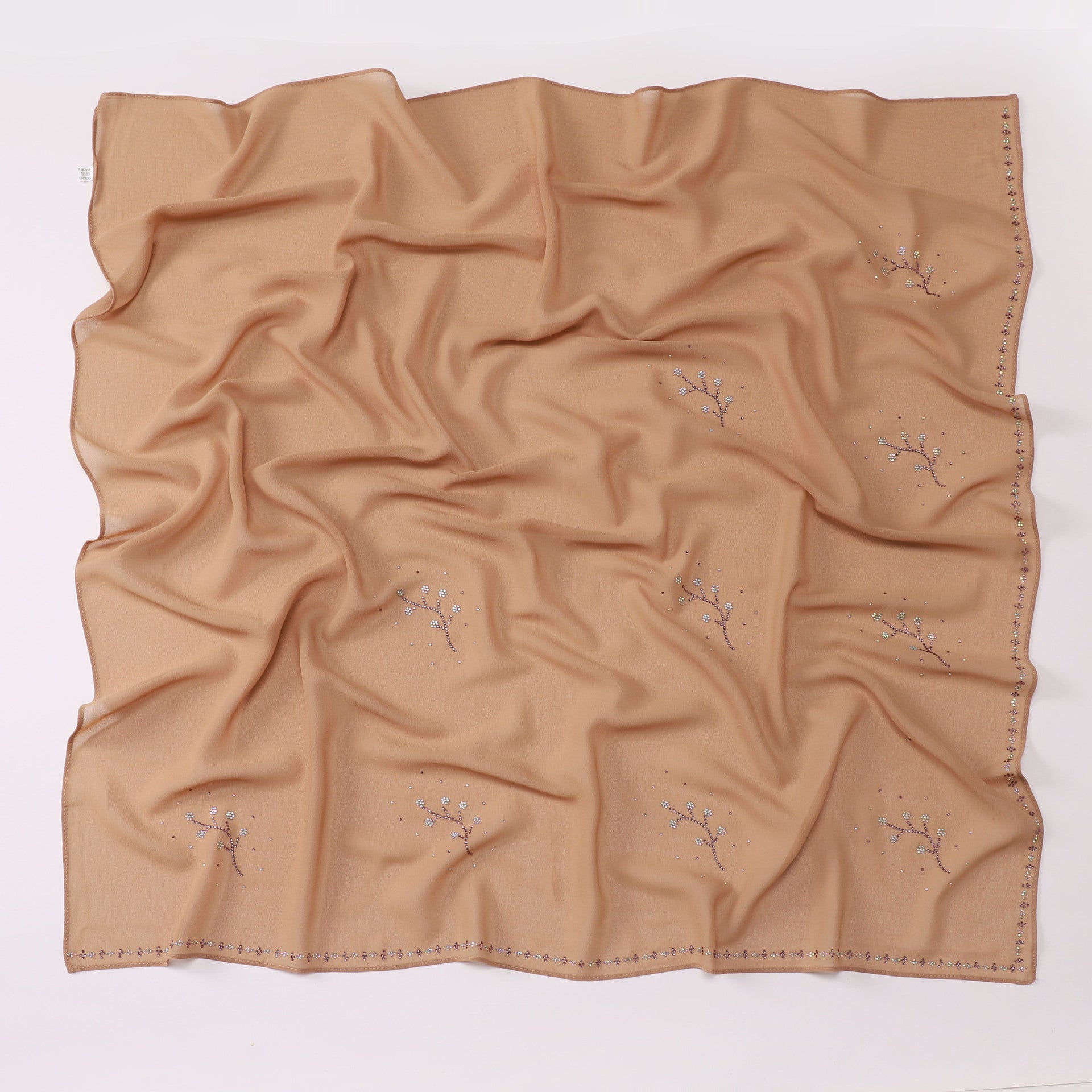 Kuaishou new pearl chiffon, high quality Middle Eastern diamond, hot diamond square towel bag yarn towel