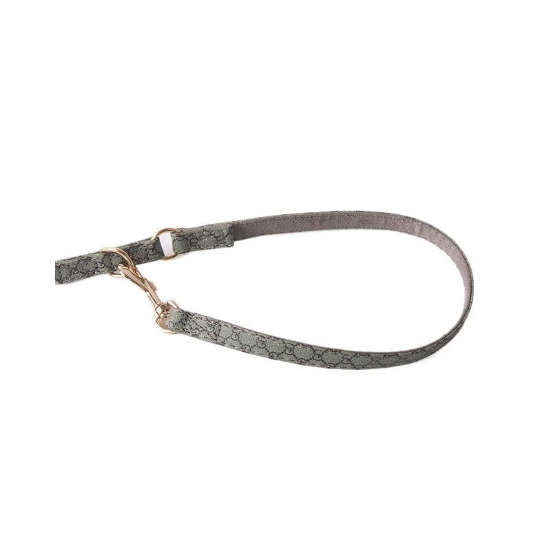 New pet products PU chest strap chest and back traction rope set red and green webbing