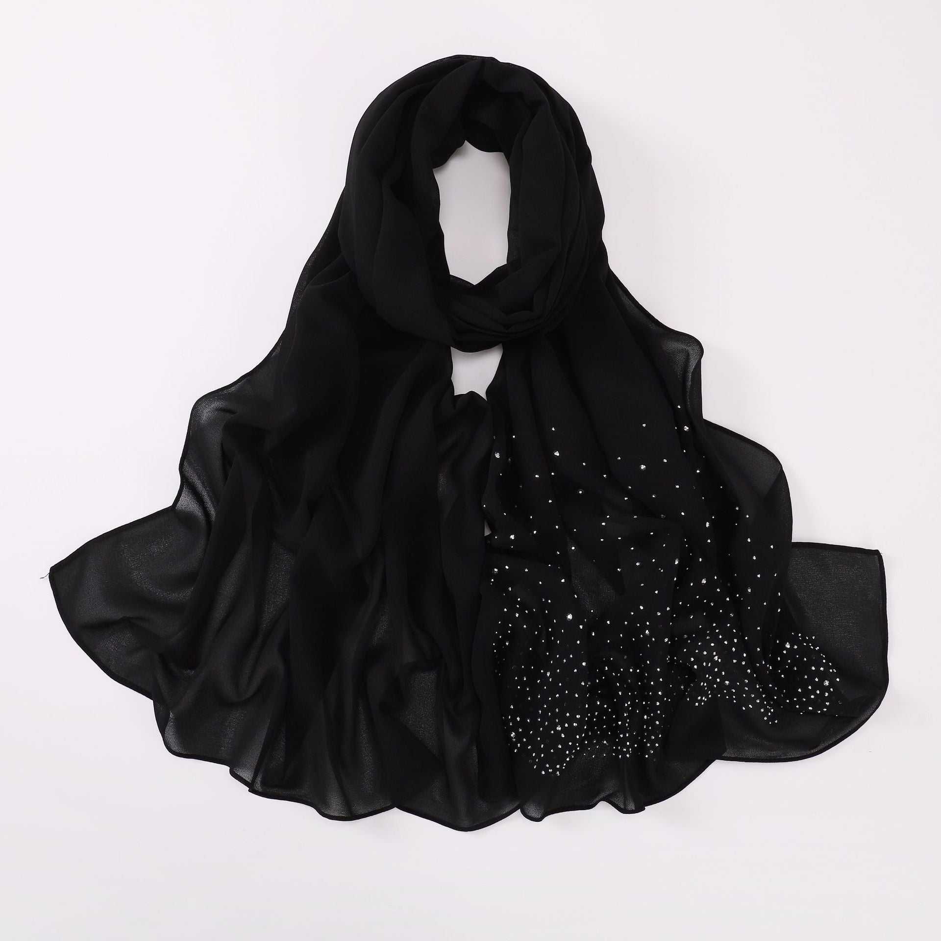 New single head irregular gypsy star hot diamond chiffon scarf yarn Middle Eastern headscarf Indonesian hijab