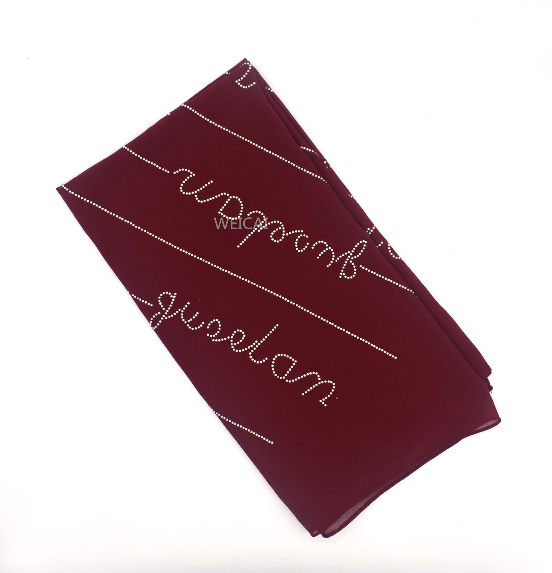 New Solid Color Pearl Chiffon Long Hot Diamond Alphabet Ethnic Scarf Women Shawl