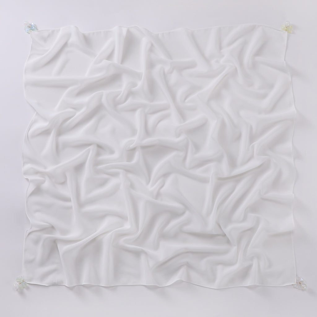 Pearl chiffon square scarf 90 * 90cm Hijab MMalaysia headscarf