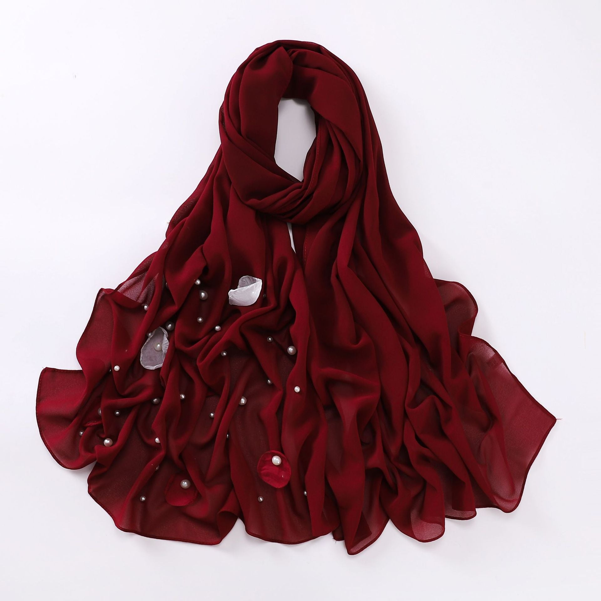 Spring and summer new chiffon scarf women's hijab flower Middle East Malaysia headscarf