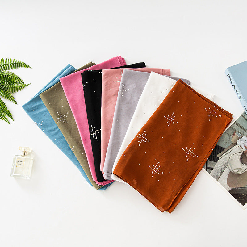 Chiffon ceramic hot diamond scarf  scarf Middle East Africa headscarf Malay headscarf