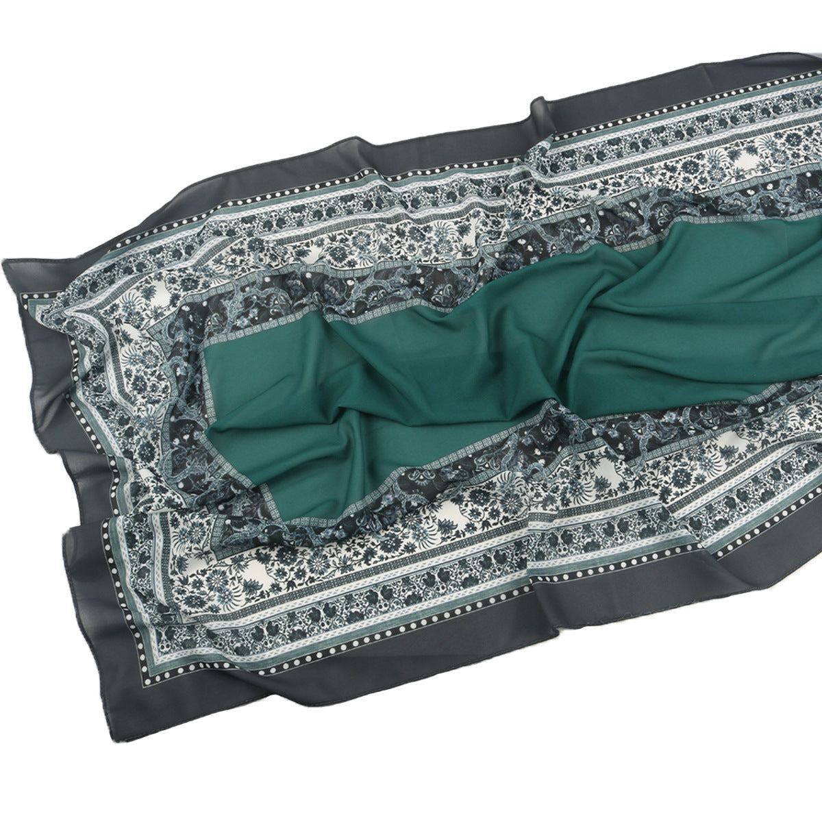 Malaysian Printed Chiffon Scarf Bohemian Fashion Simple Spring and Summer Sunscreen Scarf Shawl