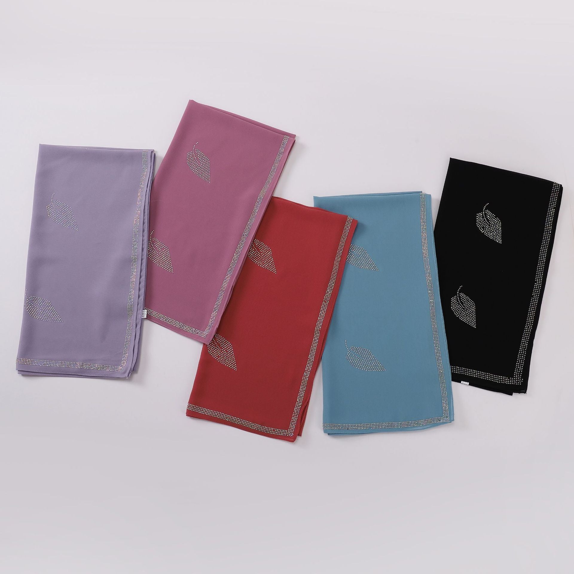 New Pearl Chiffon High Quality Middle East Hot Diamond Square Scarf 90 × 90cm Headscarf