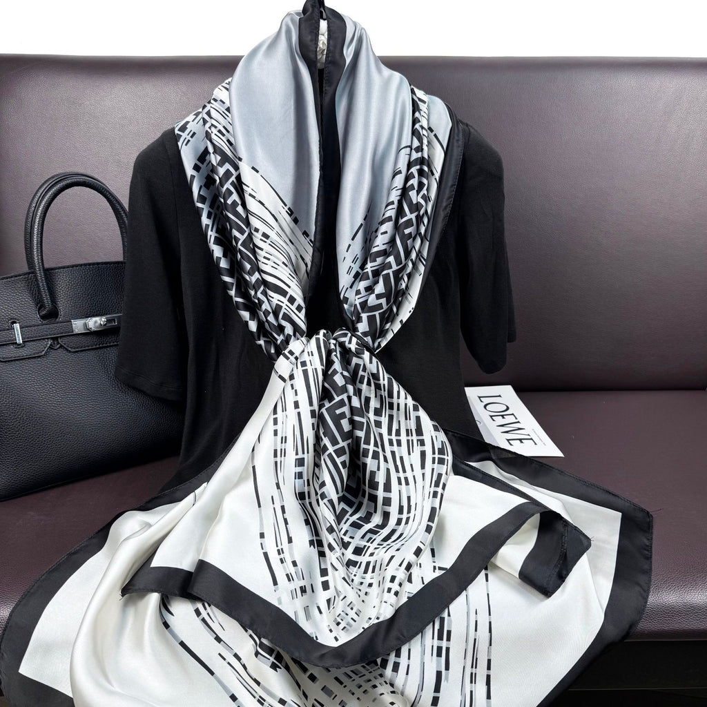 Fashion versatile gradual change color beautiful brocade long silk scarf, temperament women travel vacation sunscreen shawl headscarf