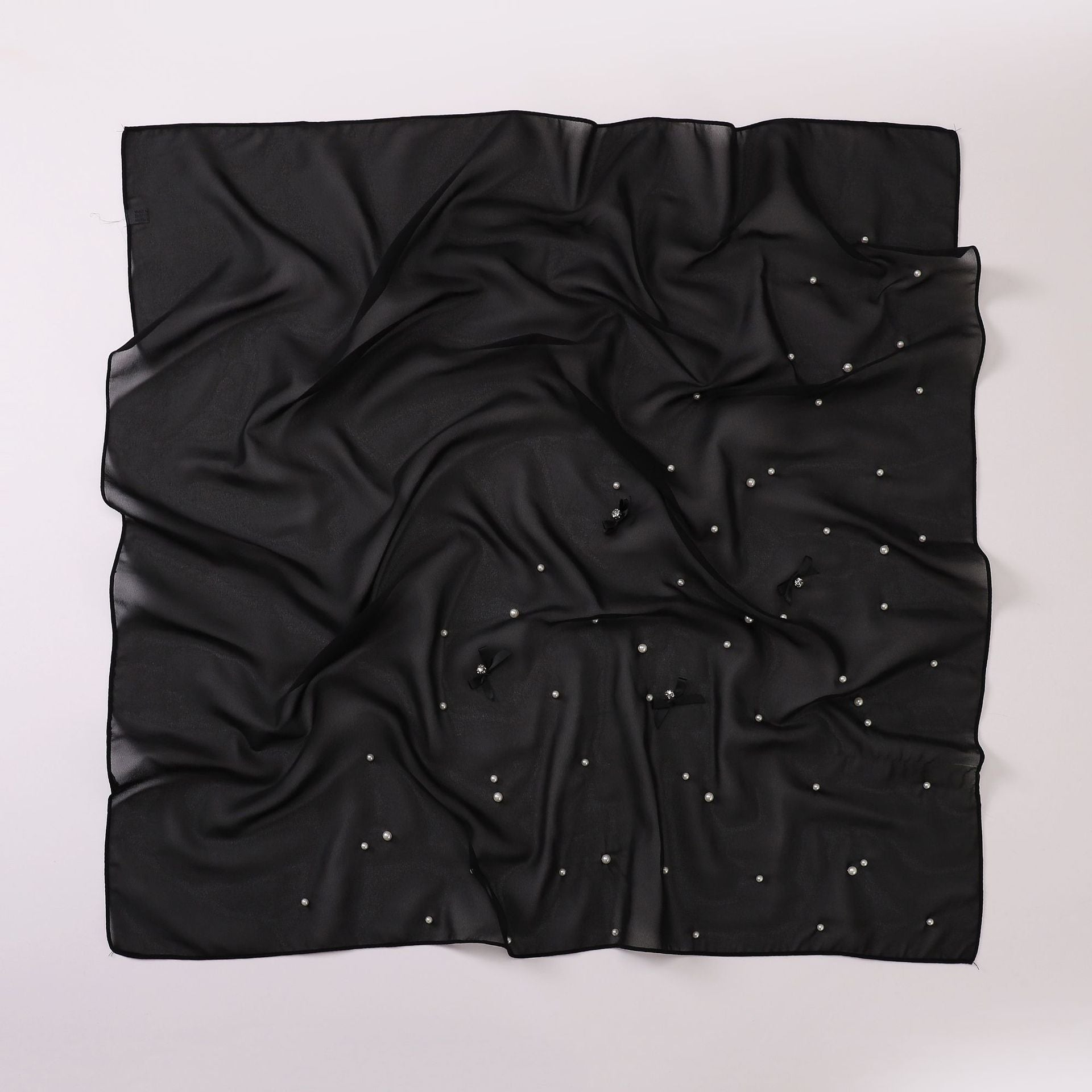 Gypsy beads handmade bow pearl snow square scarf yarn Middle East headscarf