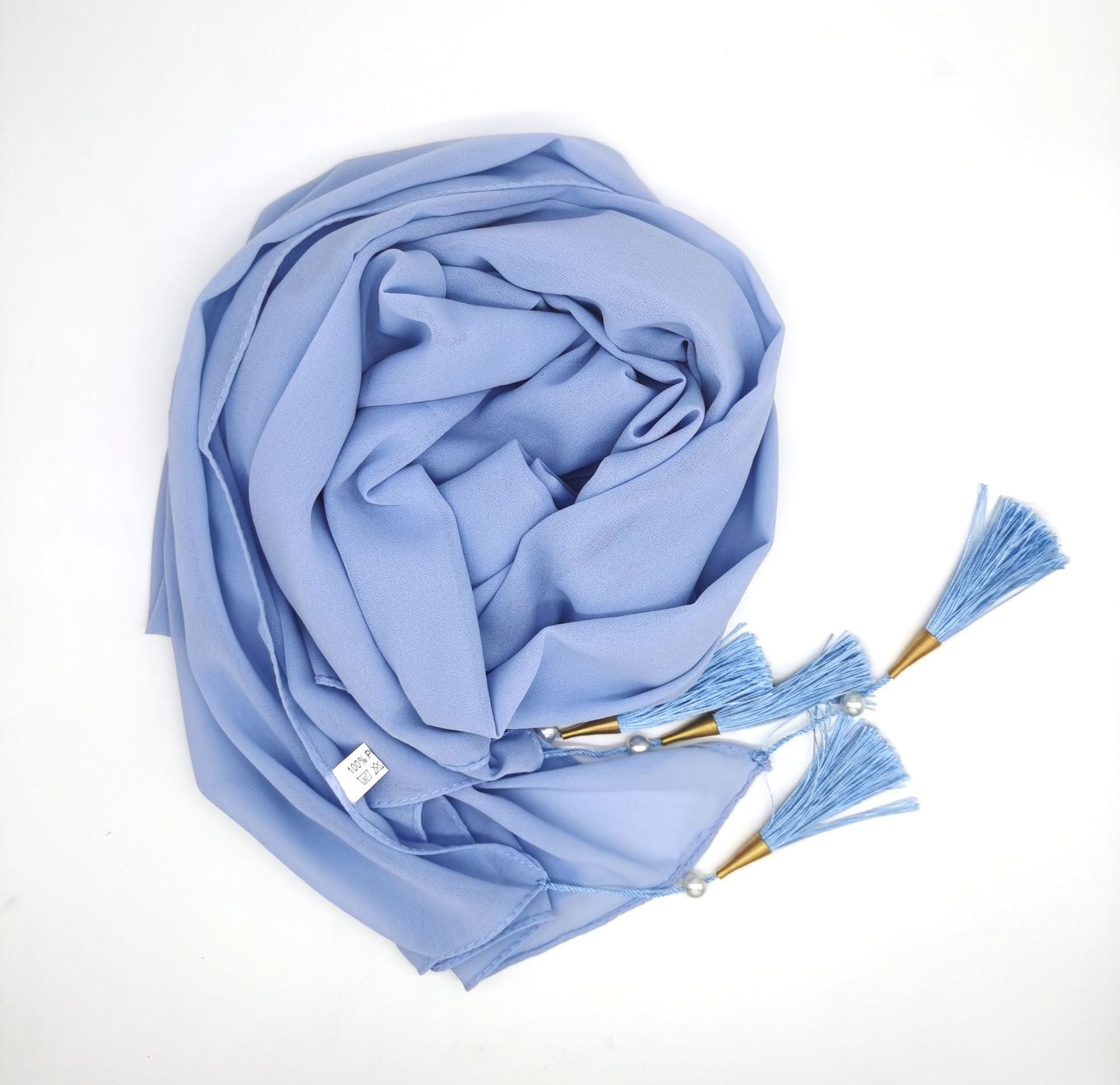 New bubble chiffon scarf Hijab Malaysia Indonesia gauze wrap headscarf cover headscarf four corners hanging tassel