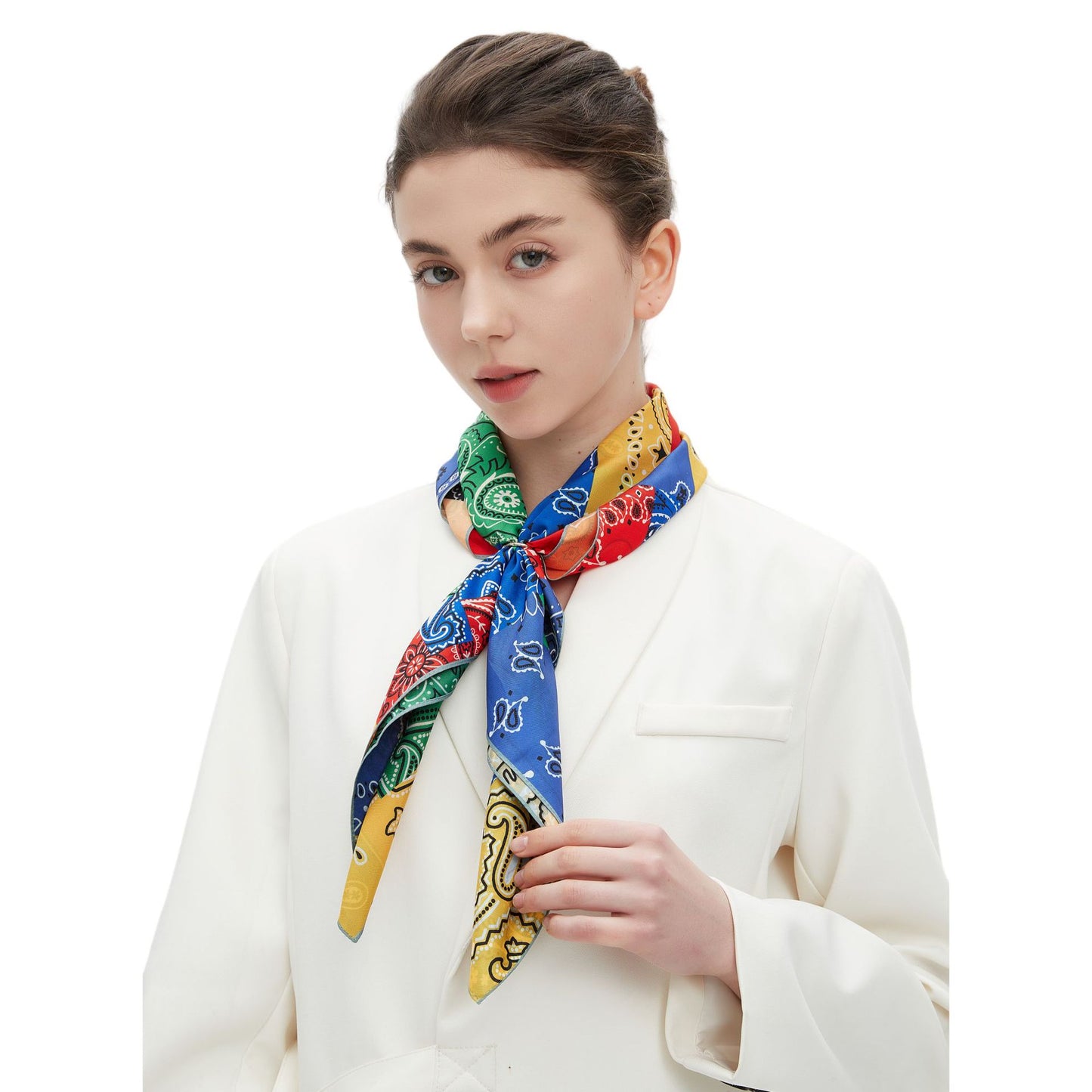 2025 new spring, summer and autumn thin headscarf double-sided printed silk scarf square scarf