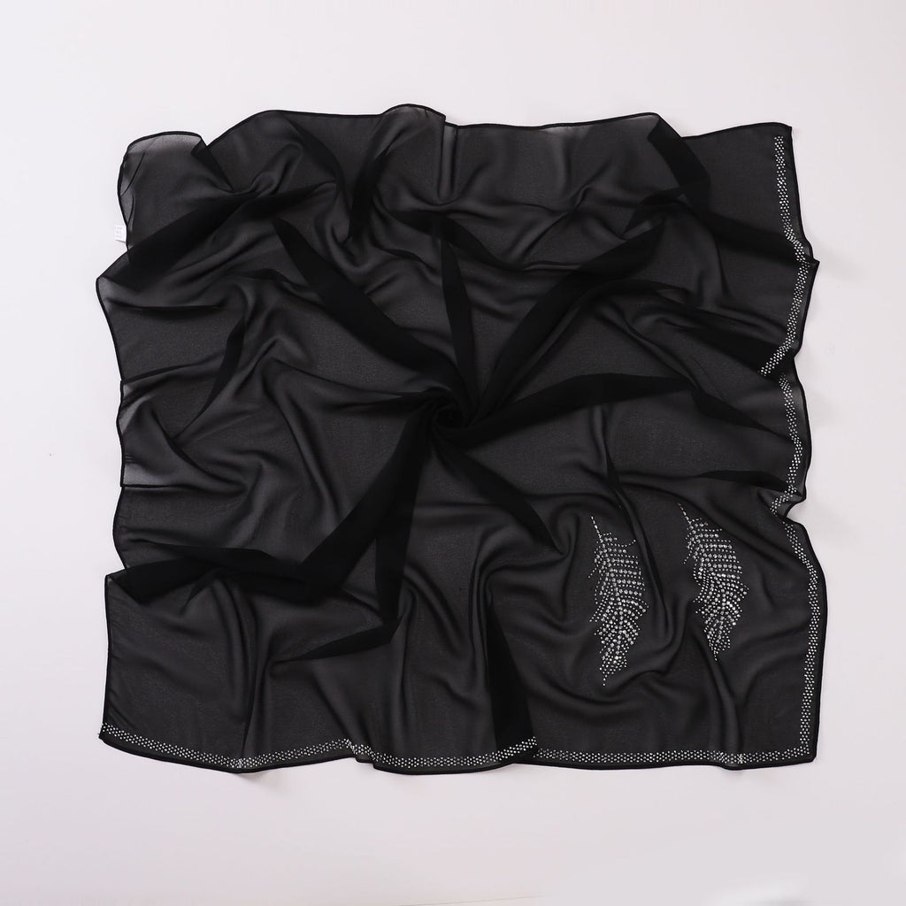 New Pearl Chiffon Hot Diamond Square Scarf 90 × 90cm High Quality Headscarf Hijab