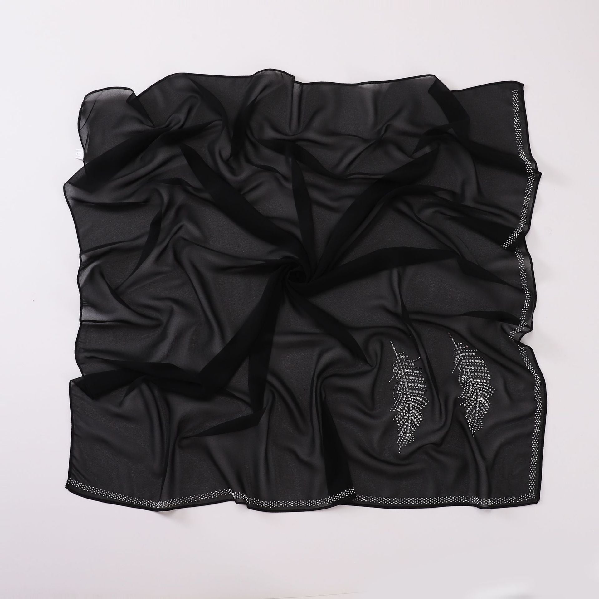 New Pearl Chiffon Hot Diamond Square Scarf 90 × 90cm High Quality Headscarf Hijab