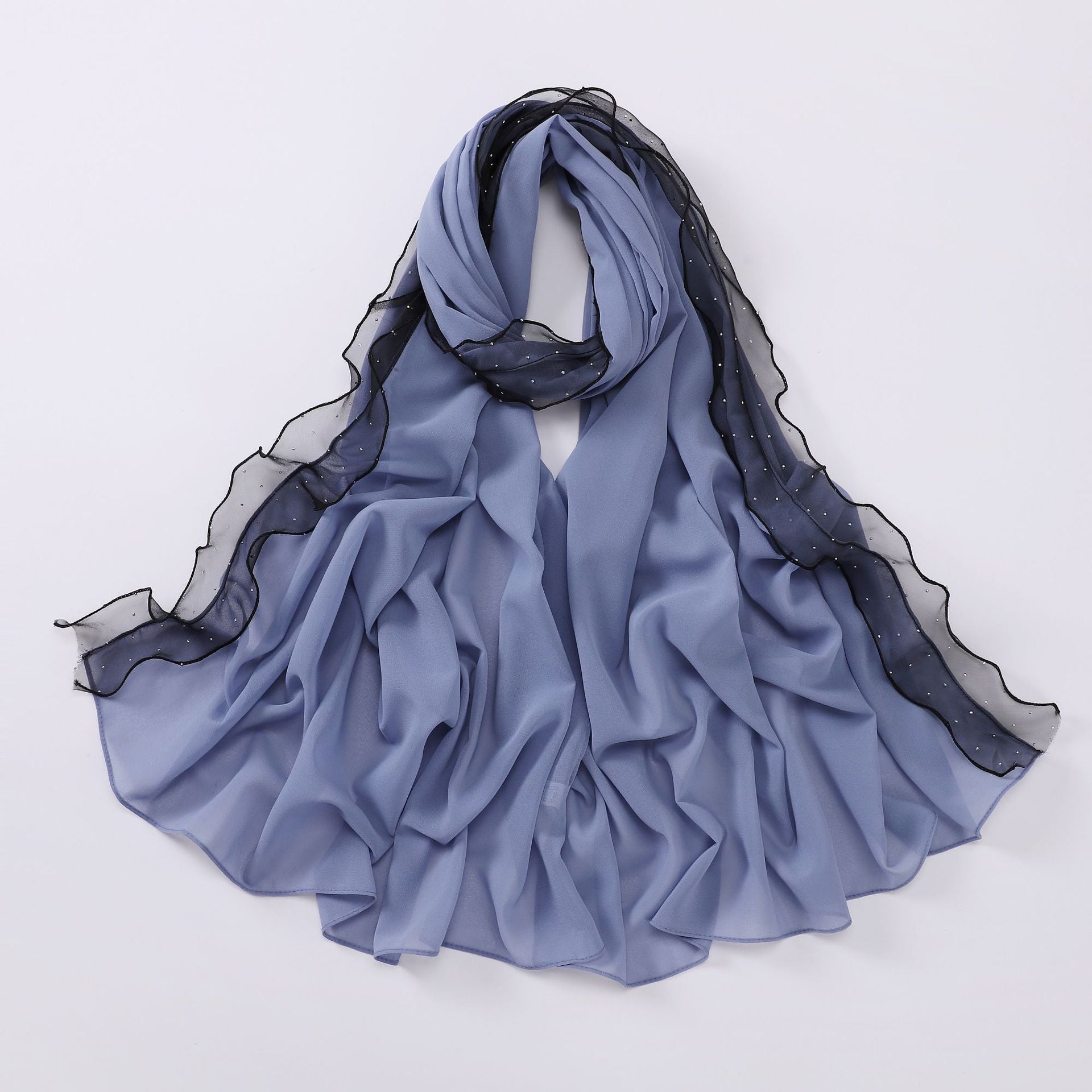 New Pearl Chiffon Hot Diamond Lace Ribbon Scarf  Malaysian, Middle Eastern, Headscarf