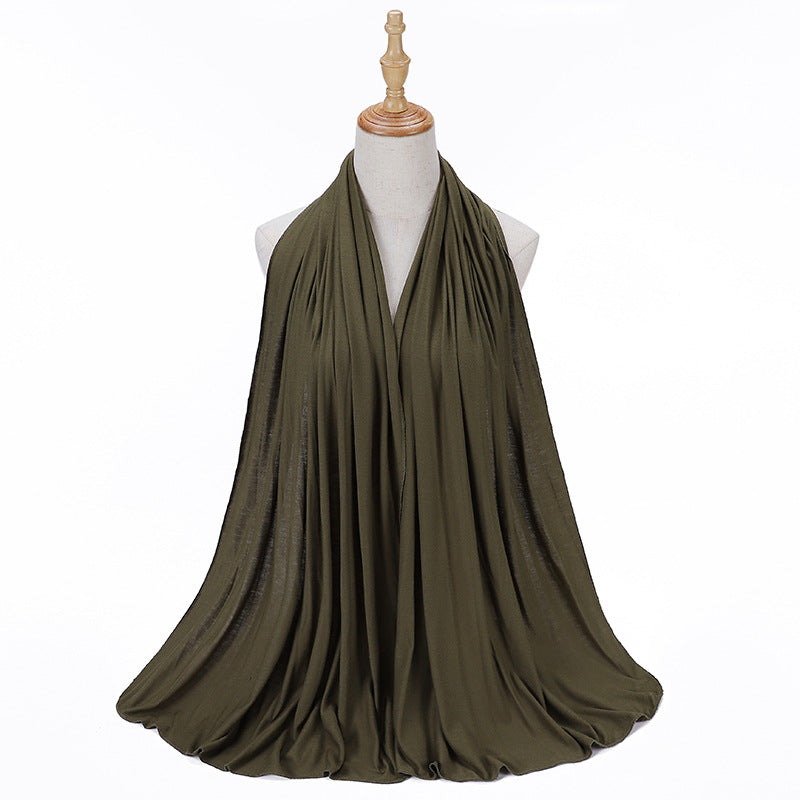 New Solid Color Jersey Hijab Women Plain Color Jesey Scarf Mercerized Cotton Headscarf