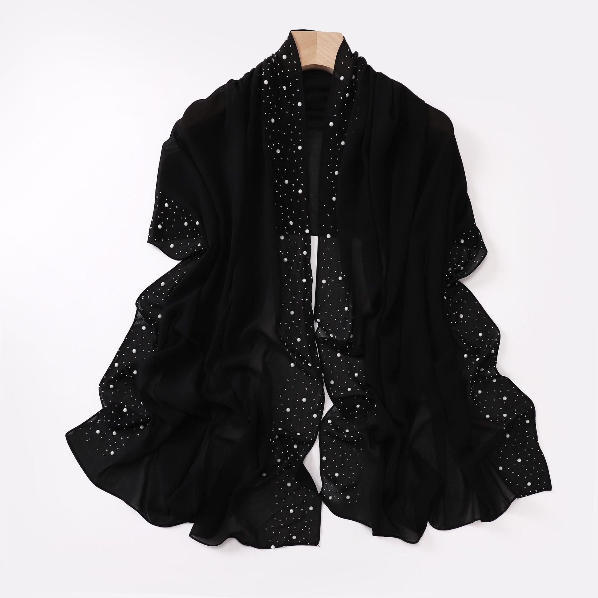 Pearl chiffon both sides ceramic hot diamond Malaysian headscarf Middle East Africa hijab