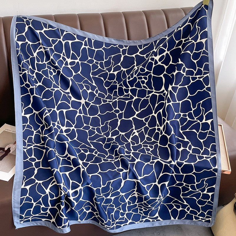 New square scarf, French retro silk scarf, women's twill silk scarf, neck cover, shawl printed scarf, weatherproof