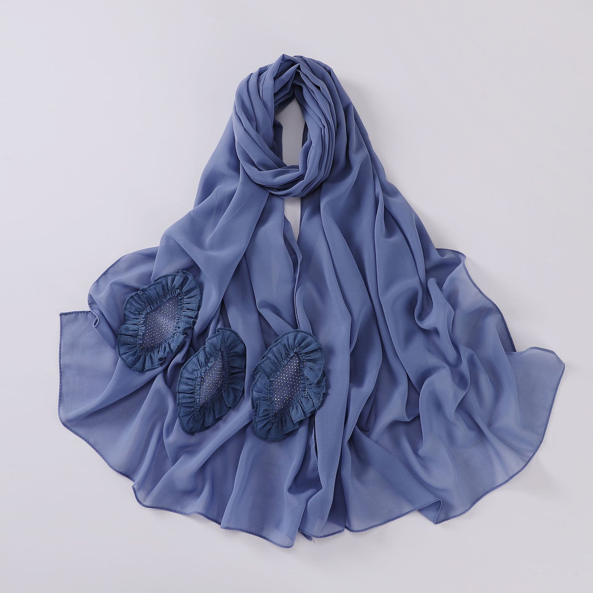 New pearl chiffon scarf, hot diamond pleated lace long scarf, Middle East and Africa headscarf, Malay hijab