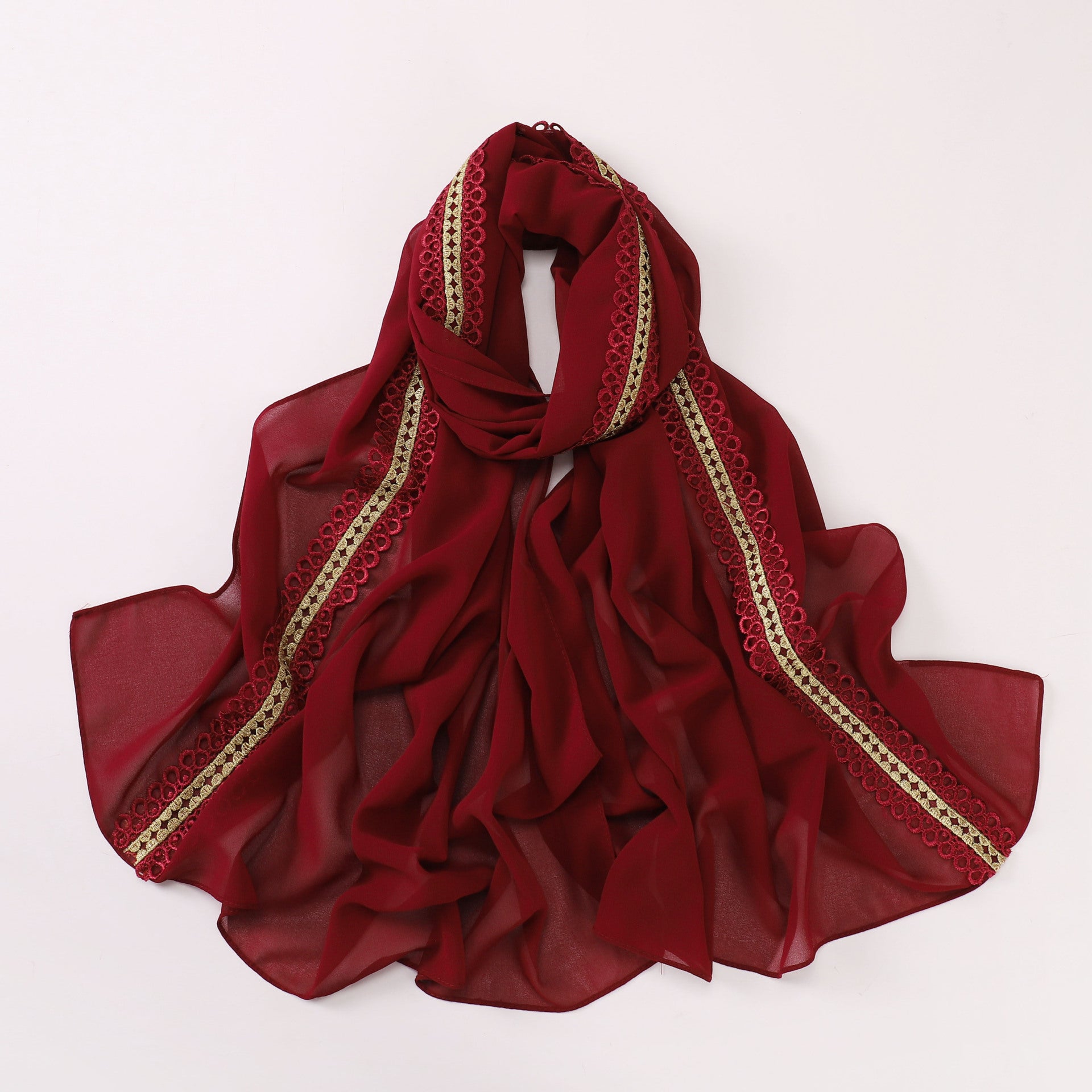 New pearl chiffon color lace long towel, yarn towel, Middle East, Africa, Malaysia, Indonesia headscarf