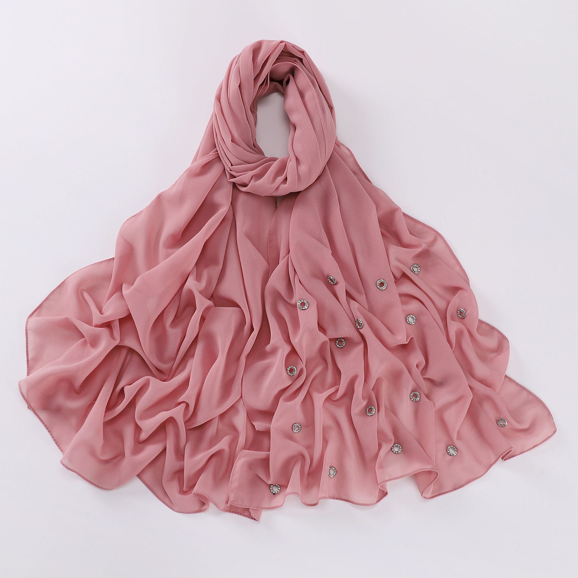 New pearl chiffon single head diamond scarf Middle East and Africa headscarf hijab
