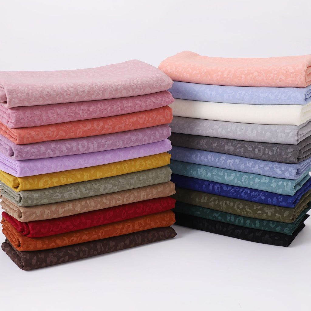 New pearl chiffon, leopard print embossed scarf, gauze Middle East North Africa Malay headscarf hijab