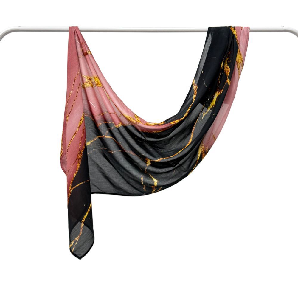 Modal cotton Jersey headscarf marble pattern digital print scarf ethnic Muslim shawl headscarf