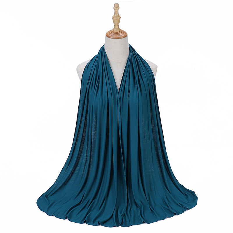 New Solid Color Jersey Hijab Women Plain Color Jesey Scarf Mercerized Cotton Headscarf