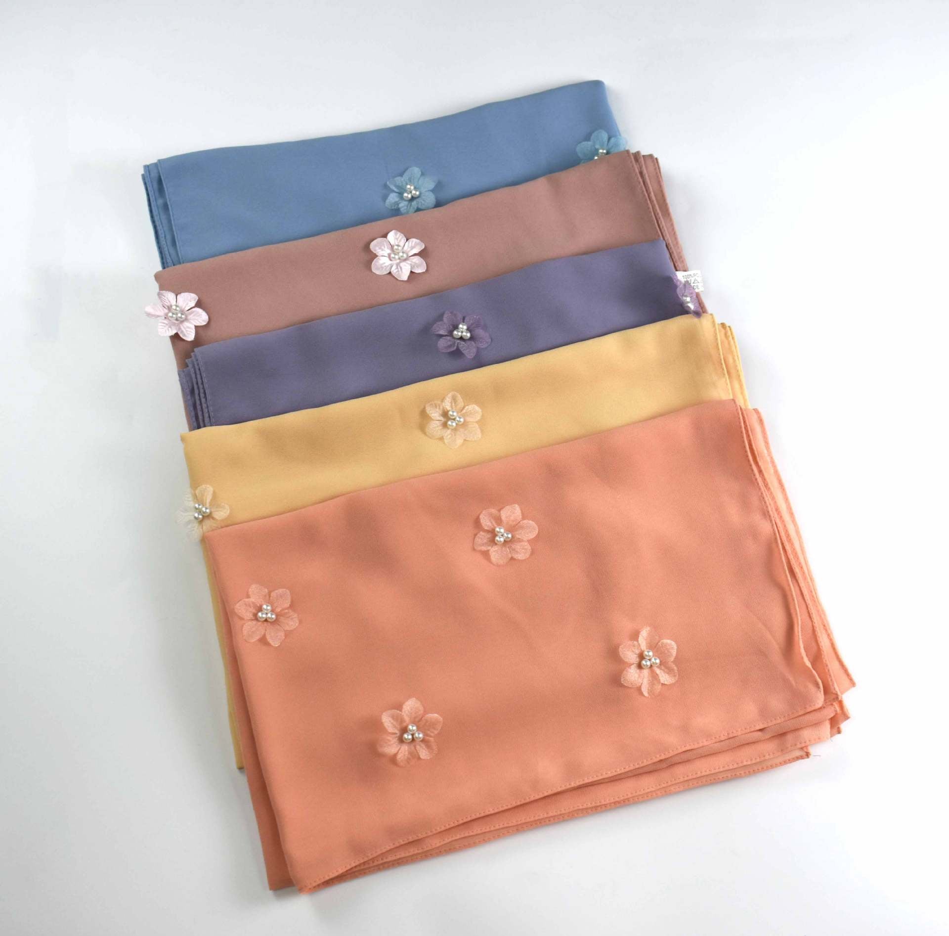 New pearl chiffon flower bead scarf Middle East Africa hijab