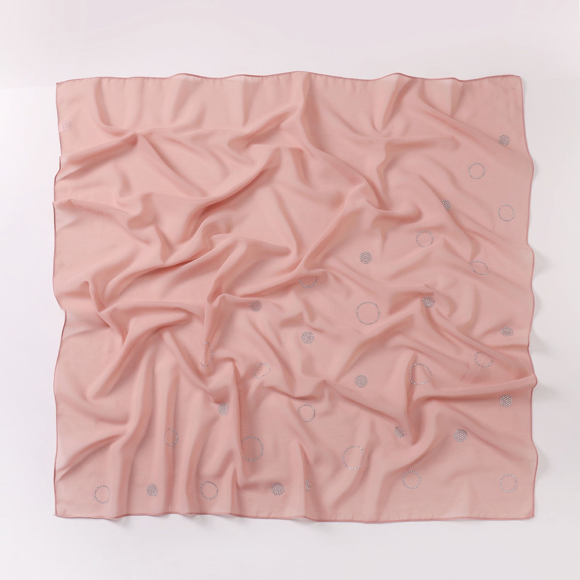 New Pearl Chiffon Circle Hot Diamond 90cm Square Scarf Malaysia Indonesia