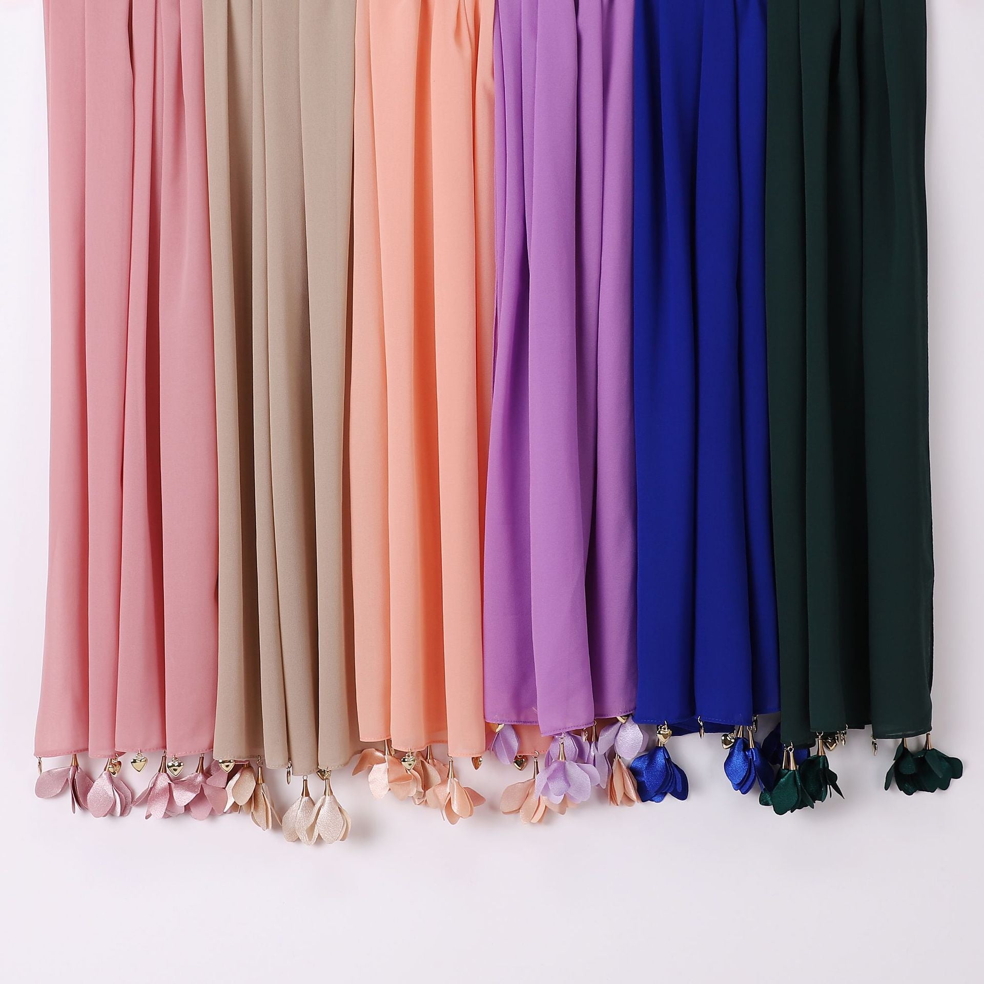 New handmade alloy love flower pearl chiffon scarf middle east headscarf yarn