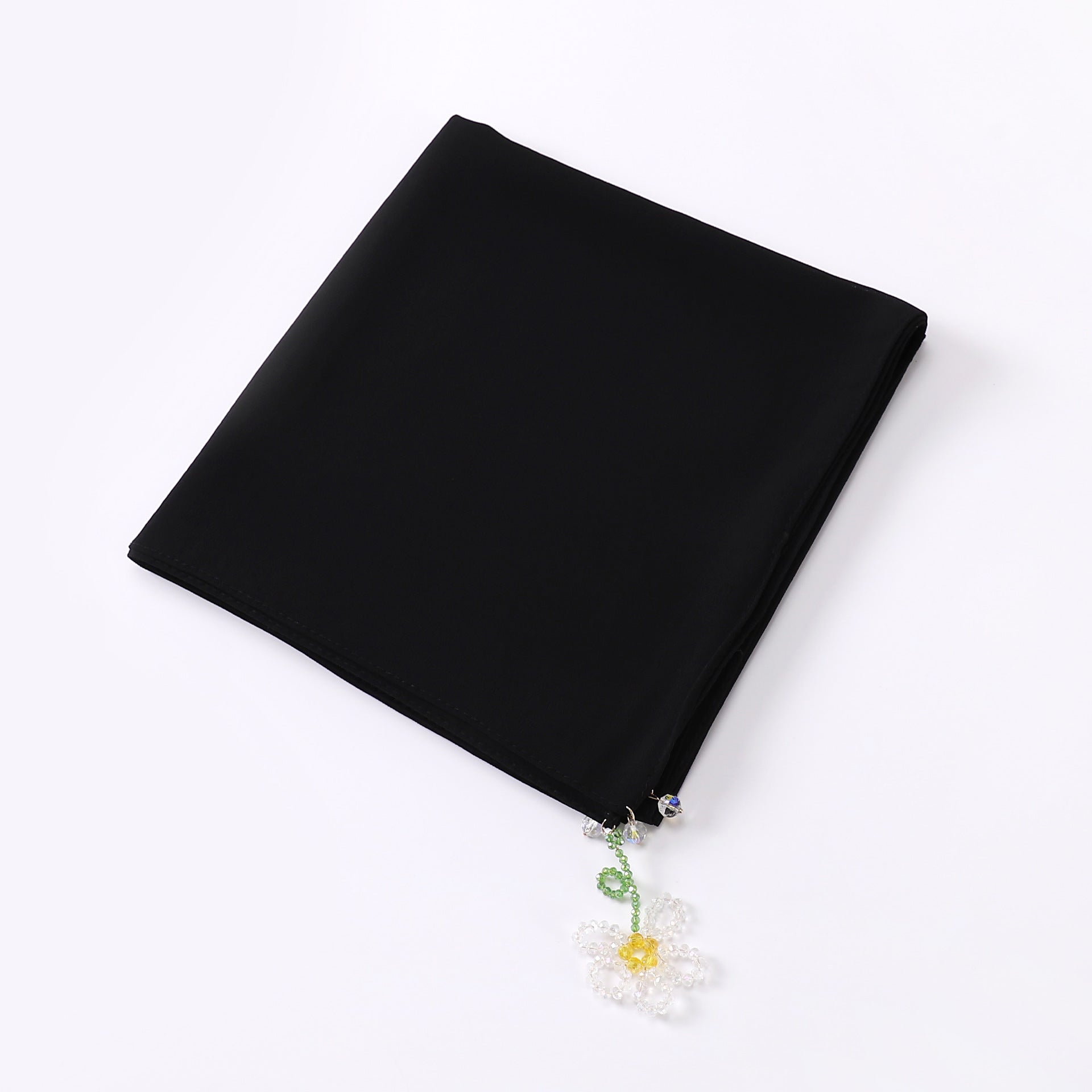 crystal flower pendant Hijab pearl chiffon square scarf 90 * 90cm headscarf