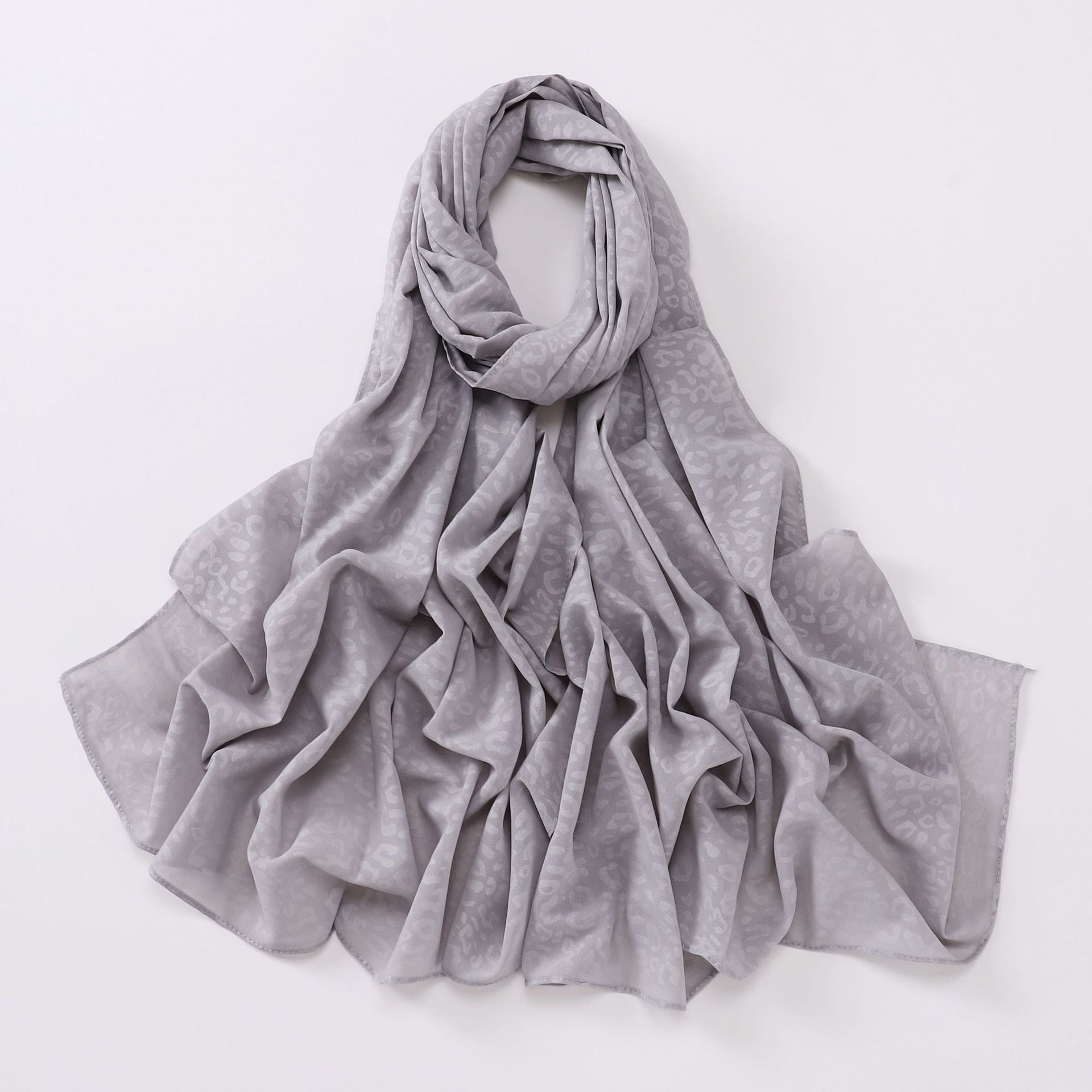 New pearl chiffon, leopard print embossed scarf, gauze Middle East North Africa Malay headscarf hijab