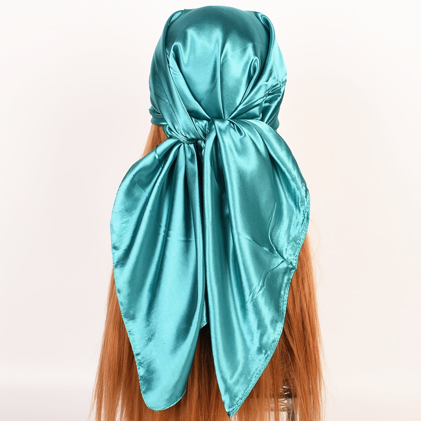 New solid color monochrome women's 90cm imitation silk large square scarf silk scarf, pure color square scarf advanced sense