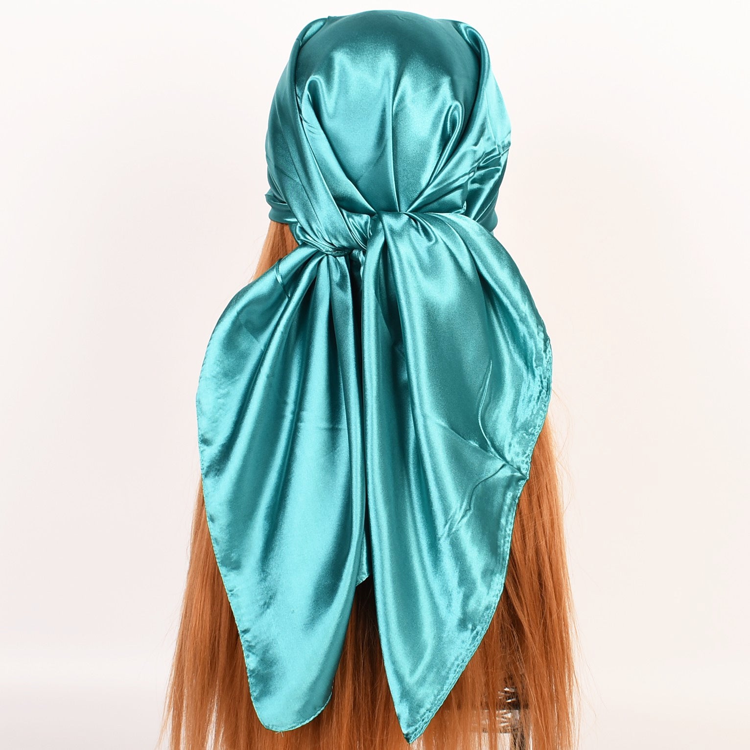 New solid color monochrome women's 90cm imitation silk large square scarf silk scarf, pure color square scarf advanced sense