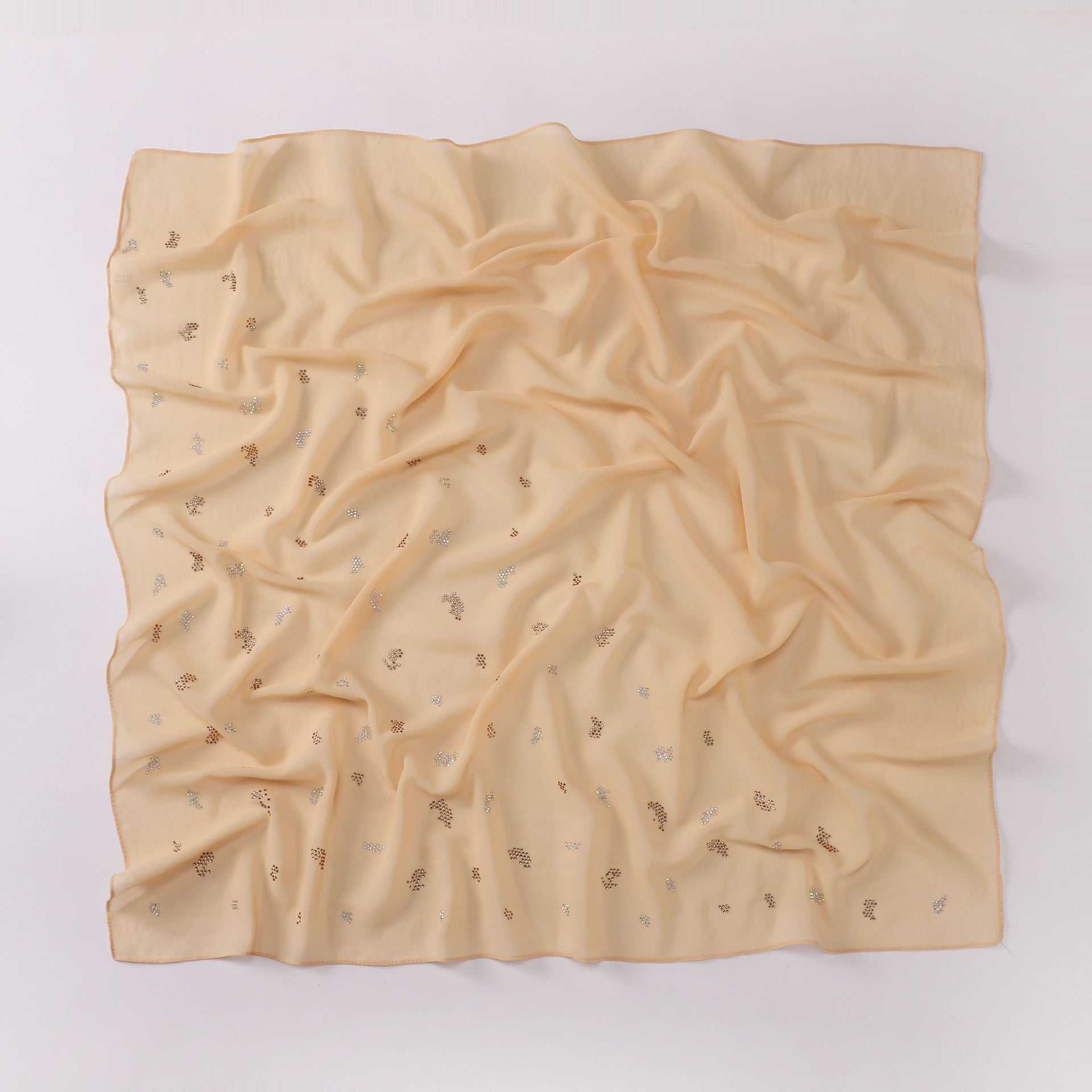 New pearl chiffon leopard print hot diamond small square scarf, yarn scarf, convenient headscarf 90 * 90cm