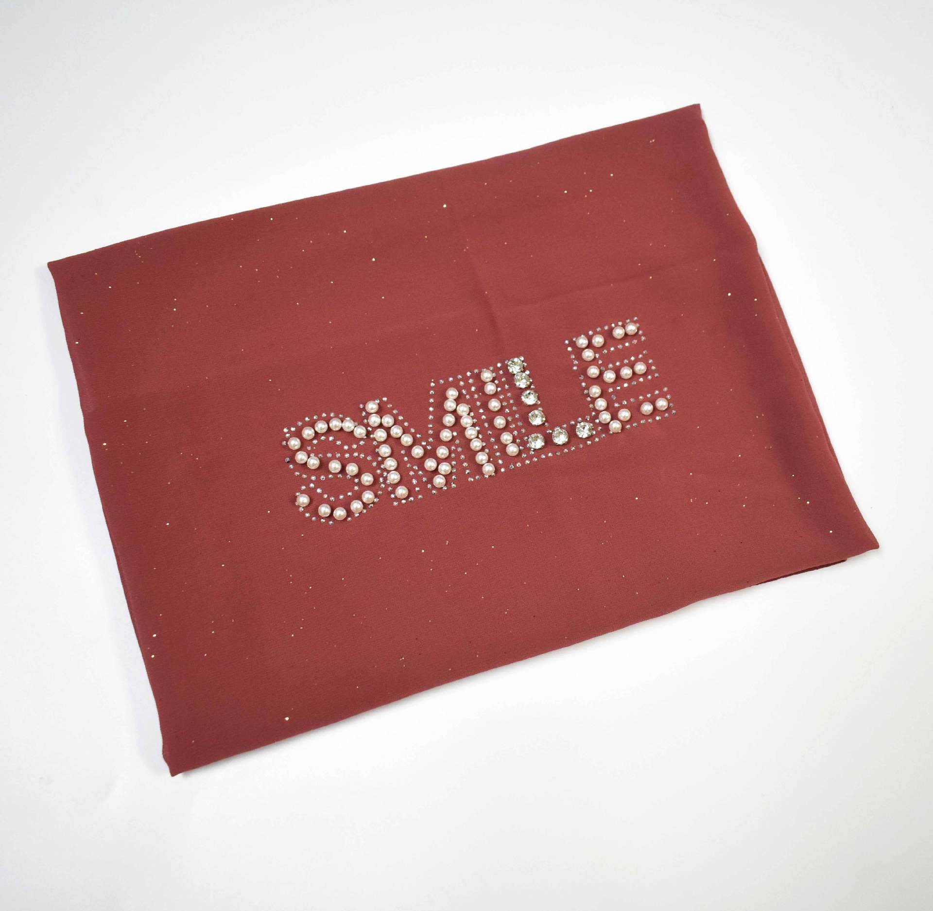 Can sprinkle gold pearl chiffon scarf hot diamond bead fixed diamond hijab