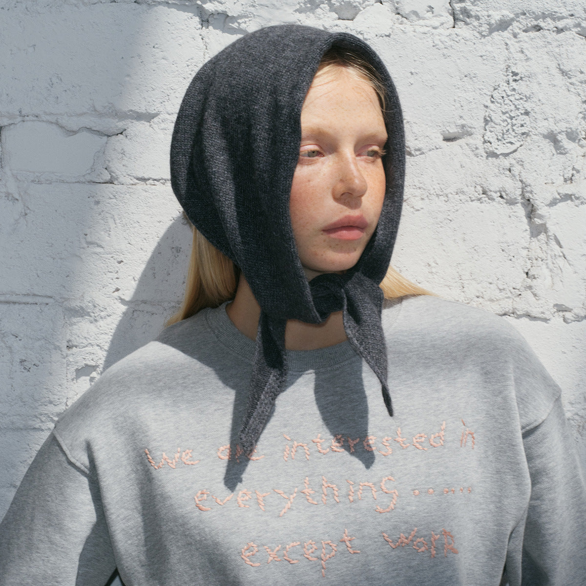 Korean rabbit hair wool blended knitted triangular scarf women's autumn and winter neck protection wool small scarf shoulder