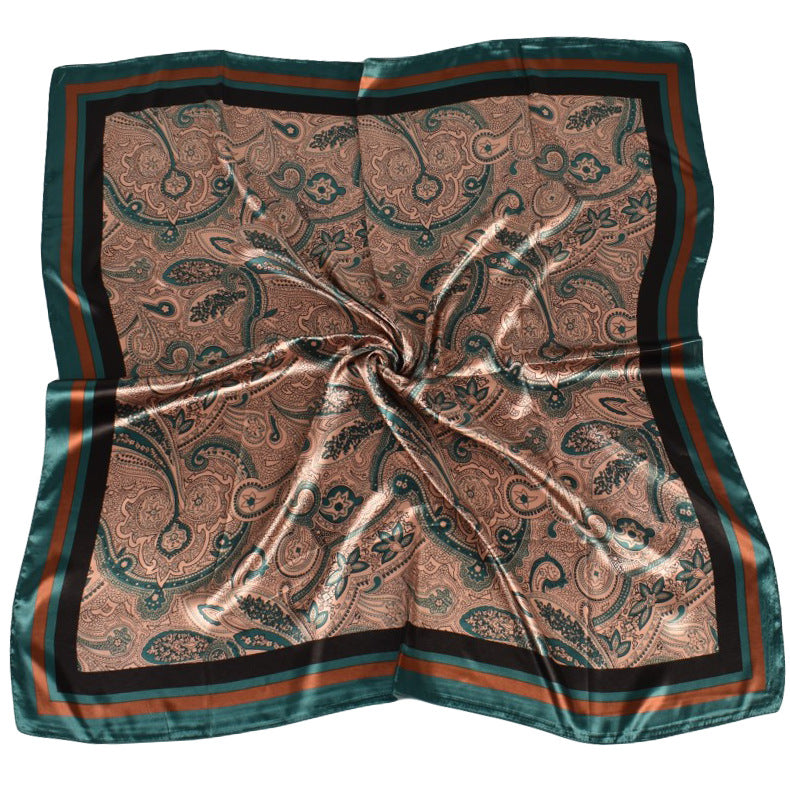 Spring new European and American fashion big cashew flower 90cm generous silk scarf women, year